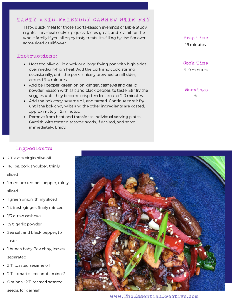 image with the recipe printed out below in blog post