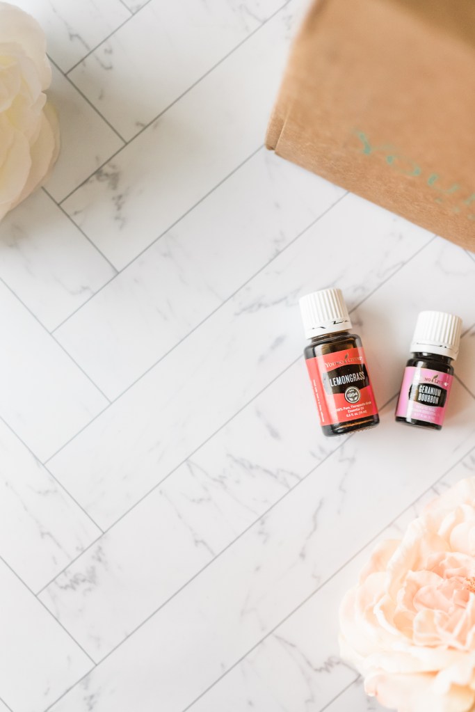 Geranium Bourbon and Lemongrass Essential Oils.