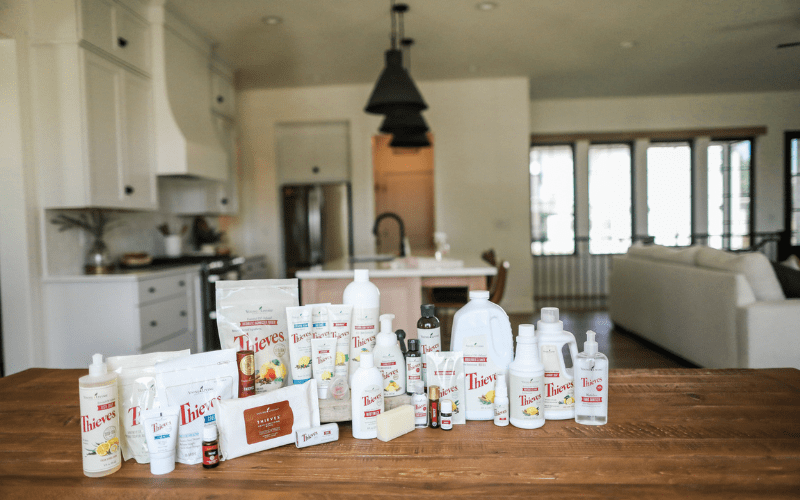 A photo of the Thieves line of products.