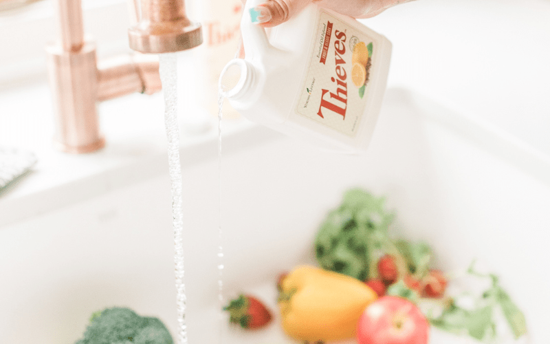 Thieves Fruit & Veggie soak is great for cleaning produce.
